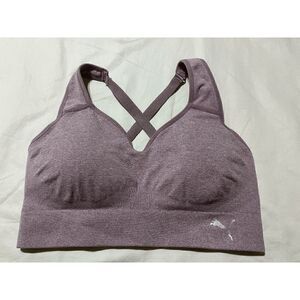 Puma Seamless Padded Racerback Sports Bra Purple Sz M